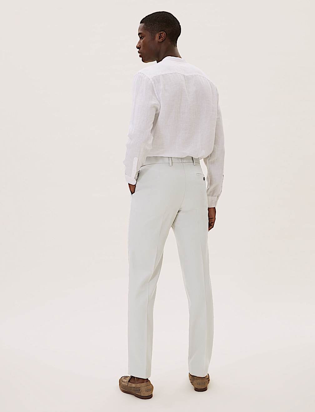 Regular Fit Flat Front Trousers