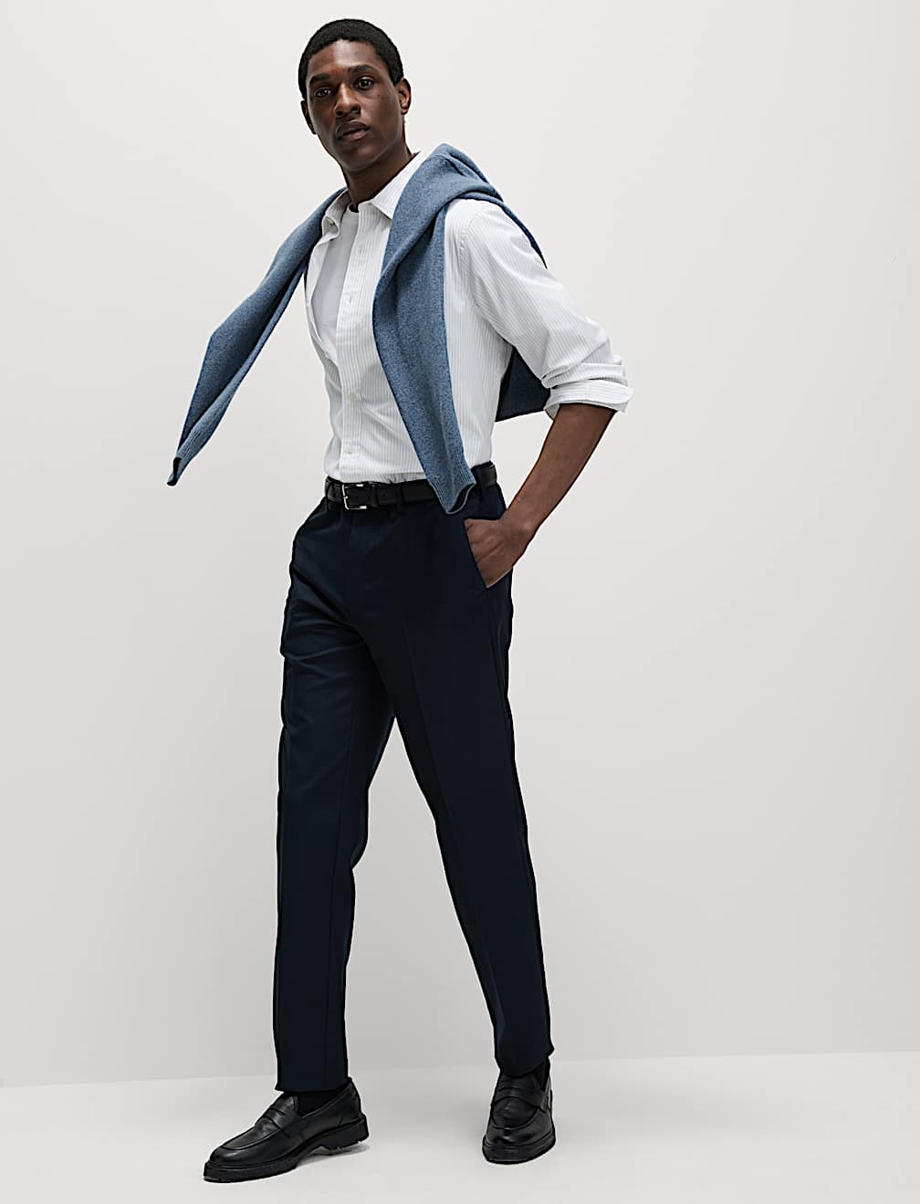 Crease Resistant Slim Fit Flexi Waist Trouser