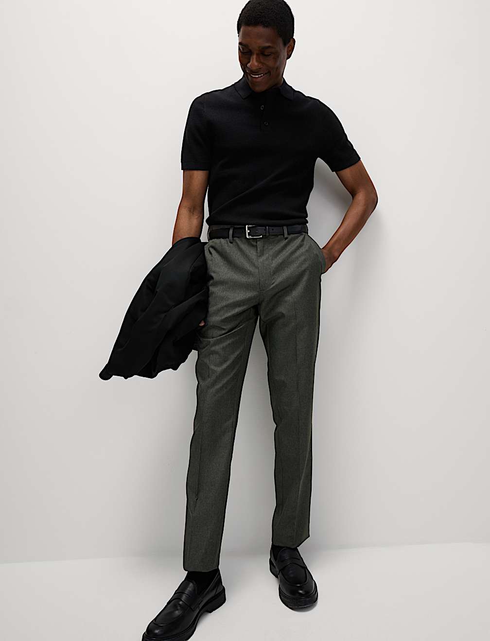 Crease Resistant Slim Fit Flexi Waist Trouser