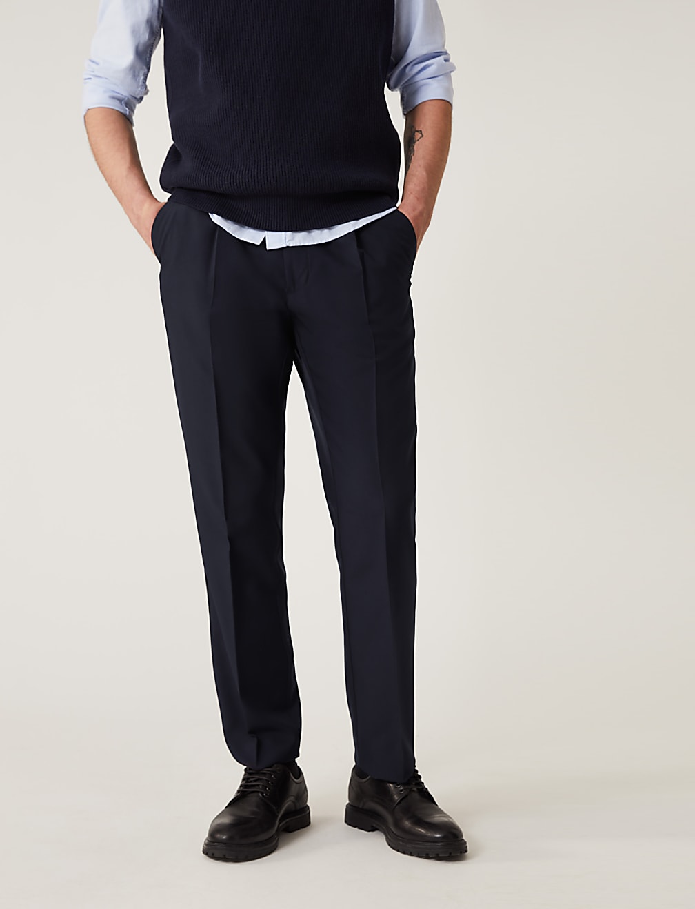Crease Resistant Flexi Waist Trousers