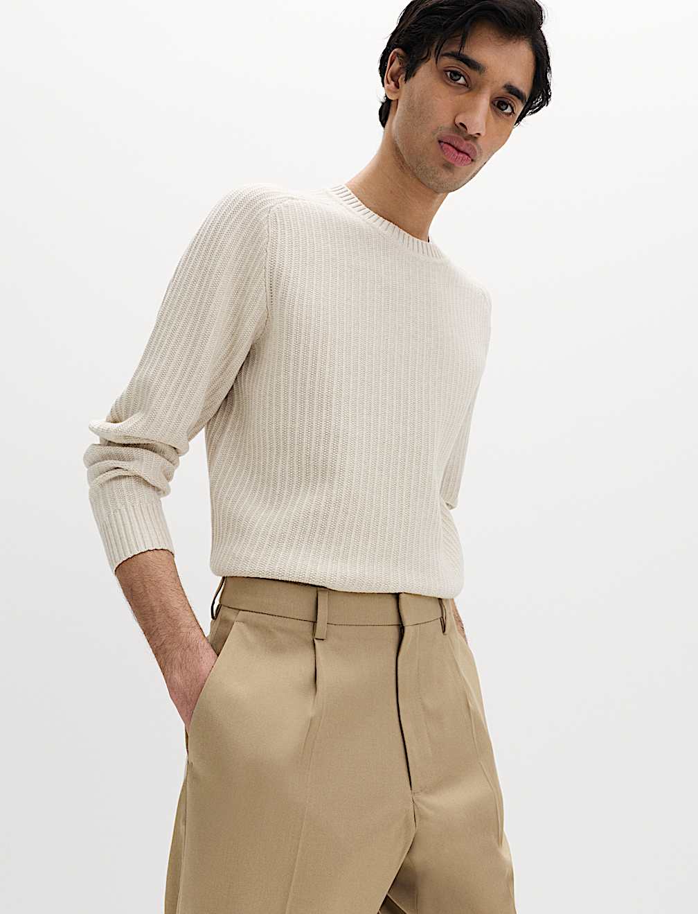 Tailored Fit Stretch Smart Trousers