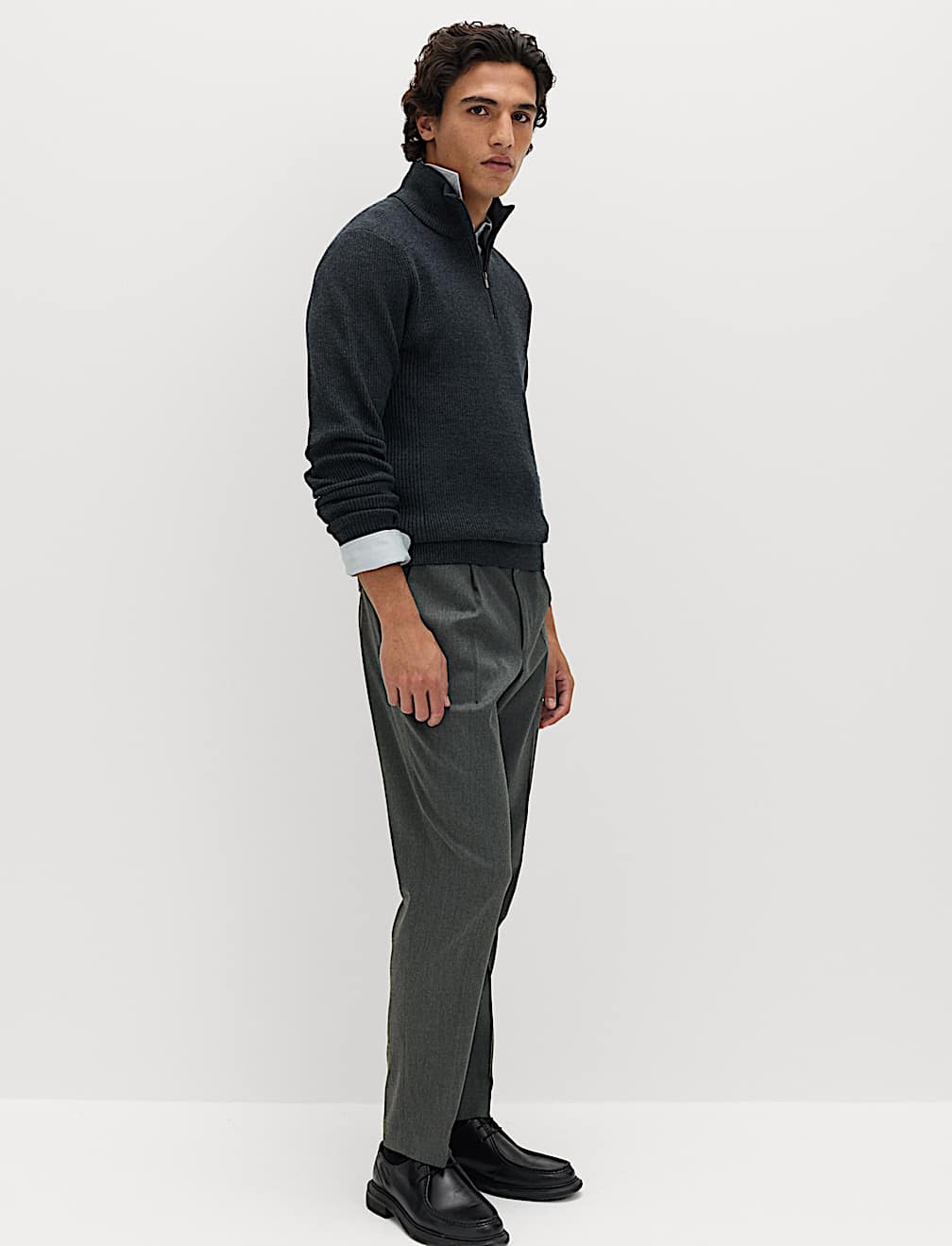 Tailored Fit Stretch Smart Trousers