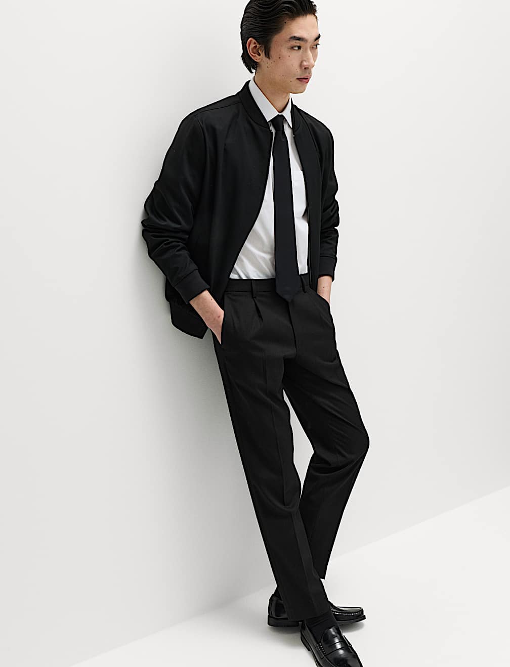 Tailored Fit Stretch Smart Trousers