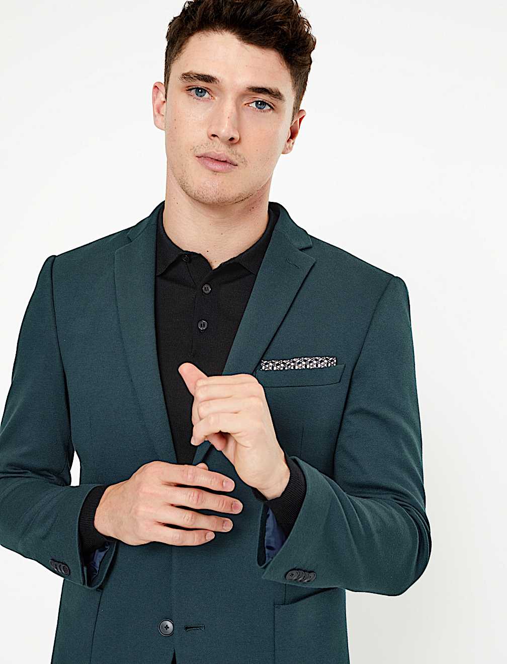 Cotton Blend Slim Fit Jacket
