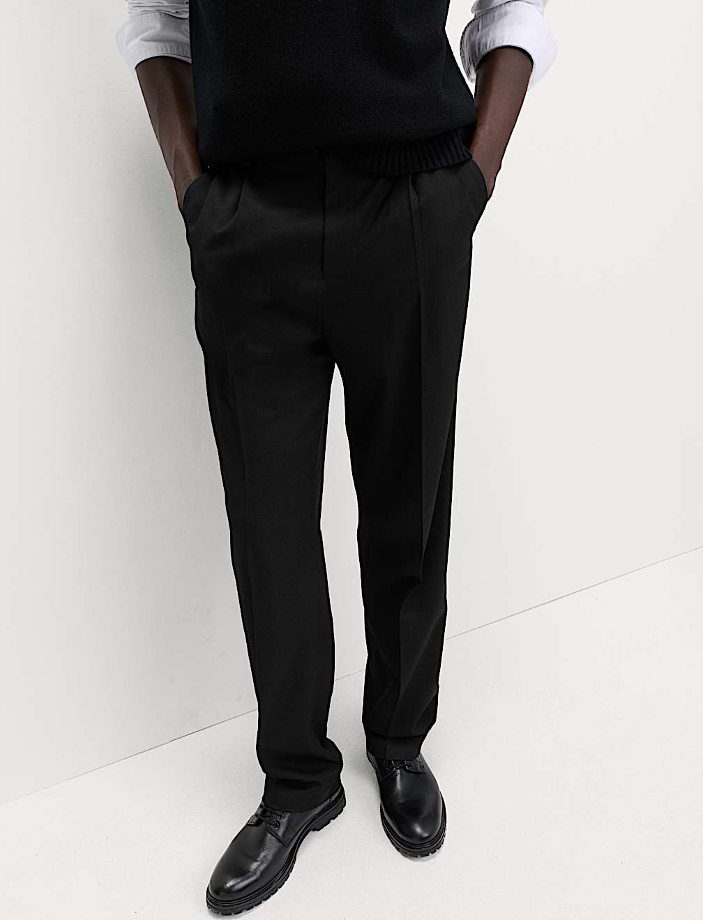 Relaxed Fit Smart Stretch Trousers