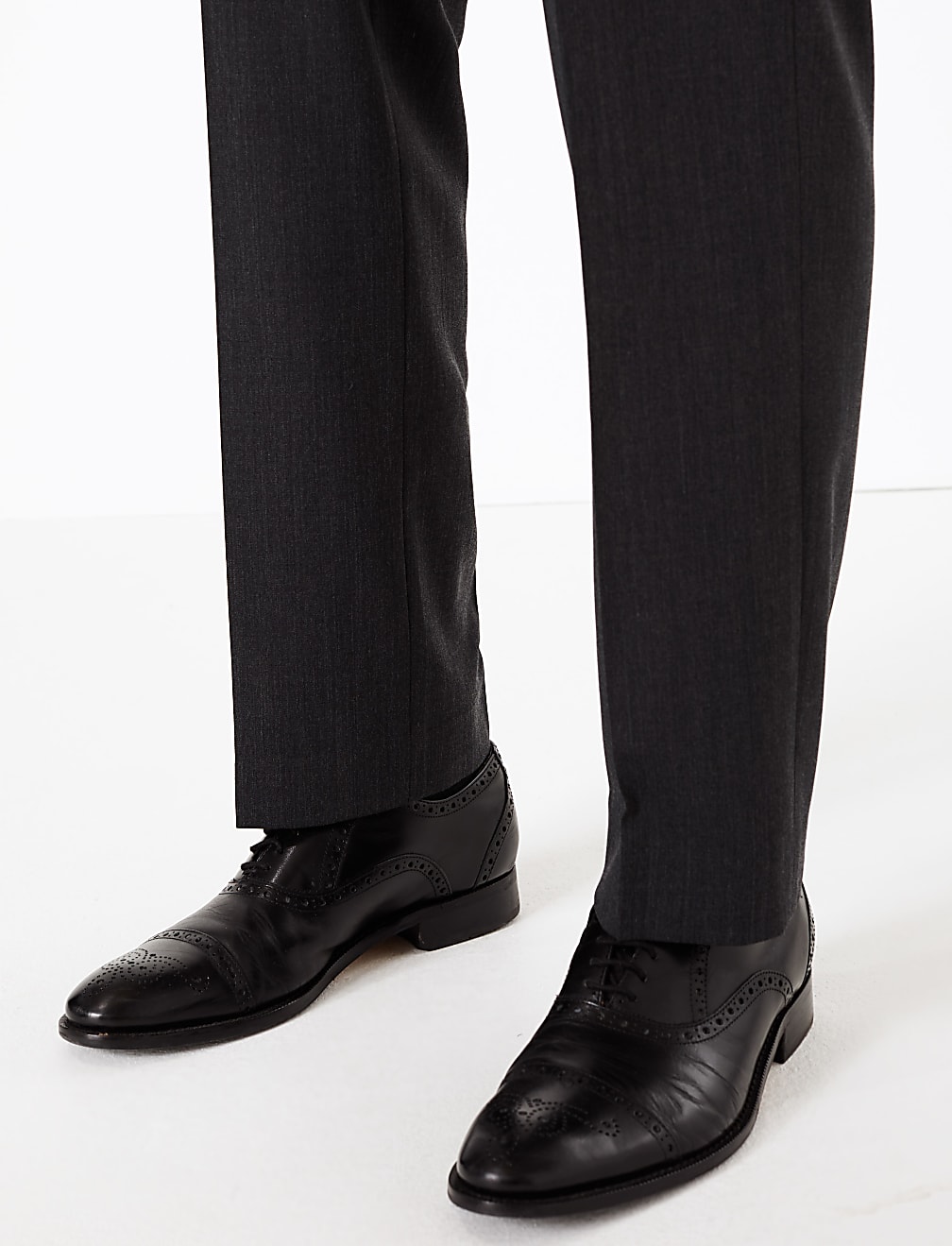 Regular Fit Wool Blend Stretch Trousers