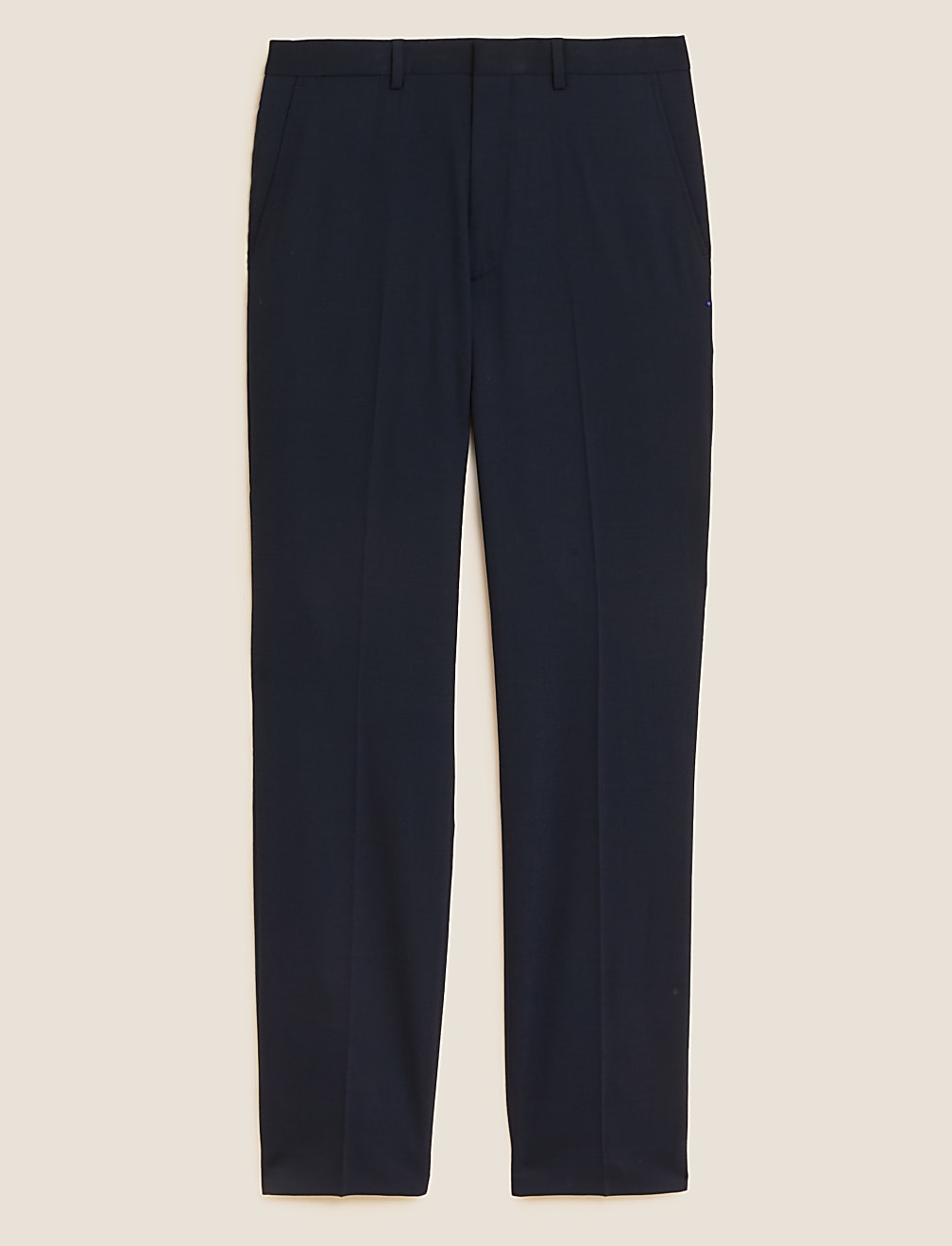 Regular Fit Wool Blend Flat Front Trousers