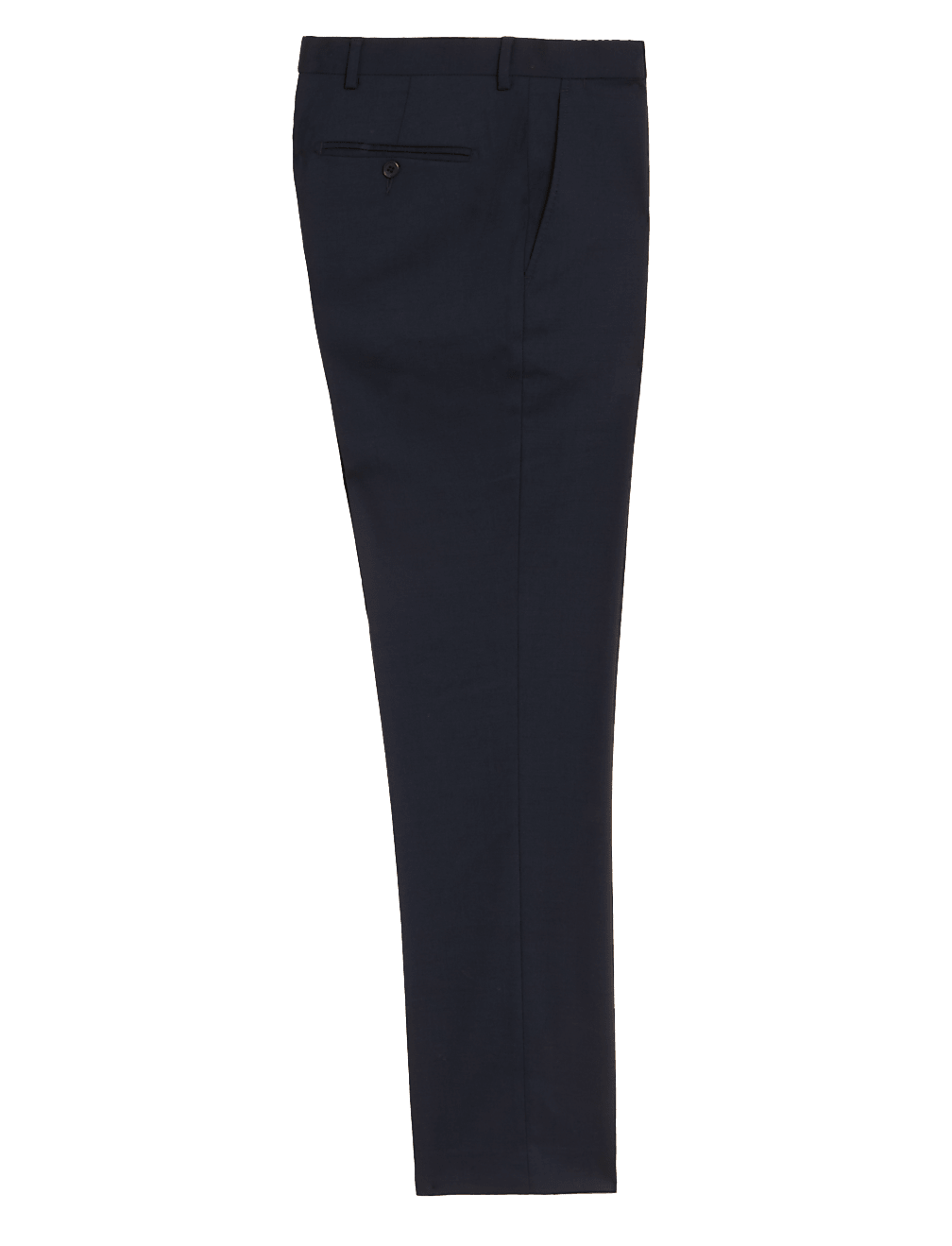 Regular Fit Wool Blend Flat Front Trousers