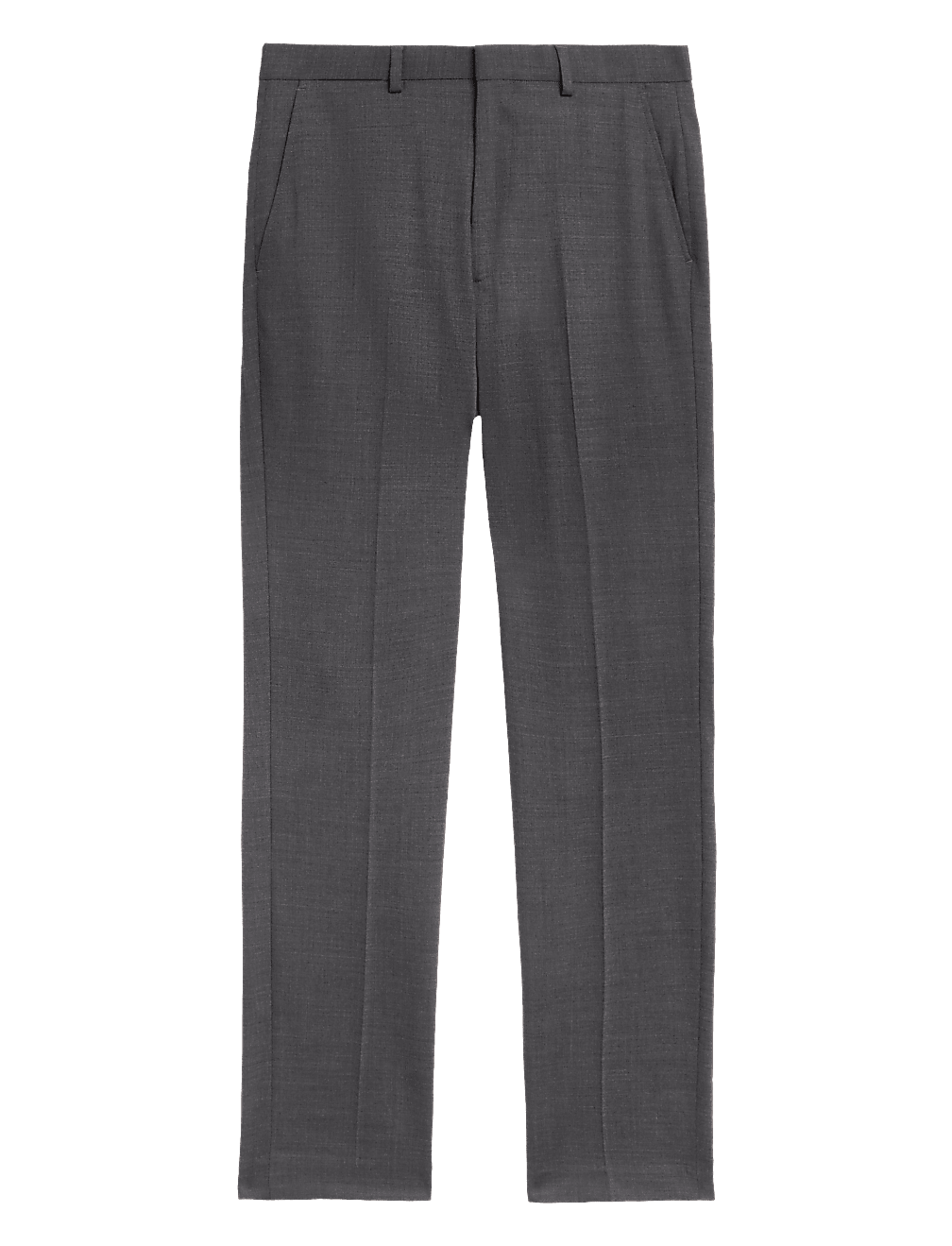 Regular Fit Wool Blend Flat Front Trousers