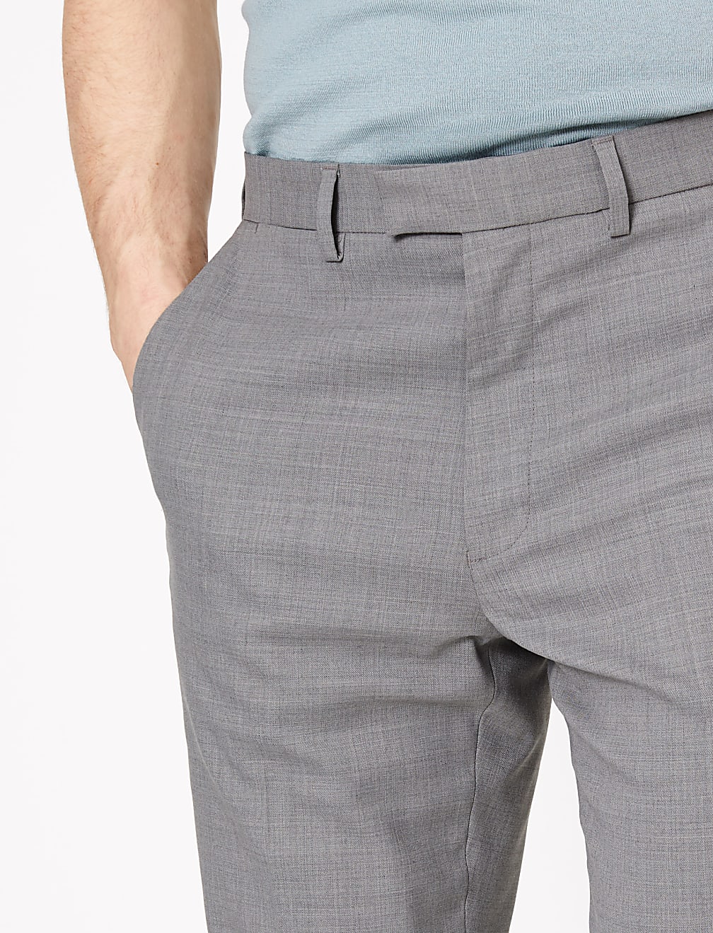 Wool Blend Regular Fit Trousers