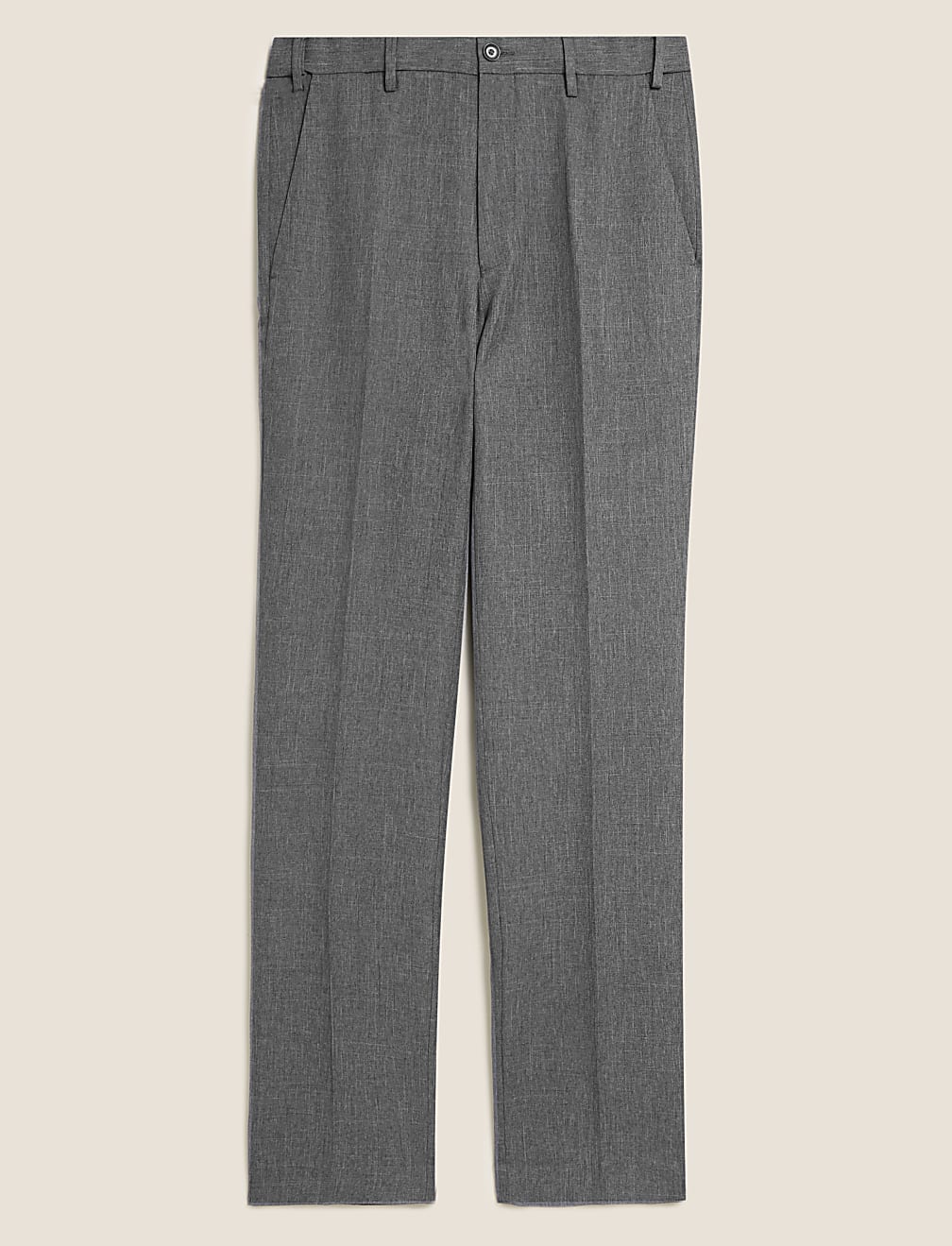 Regular Fit Wool Blend Flat Front Trousers