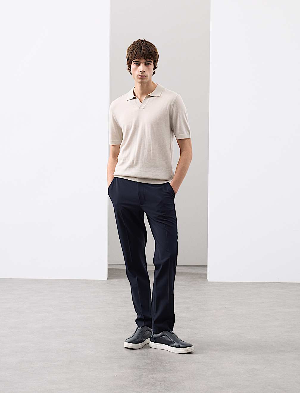Slim Fit Wool Blend Performance Trousers