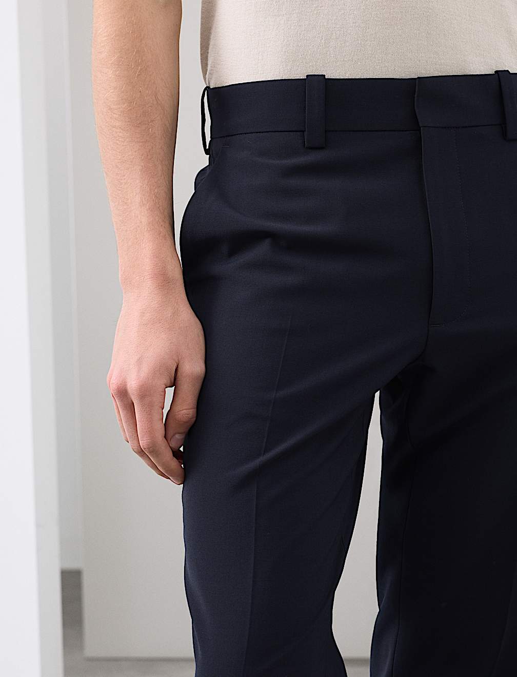 Slim Fit Wool Blend Performance Trousers