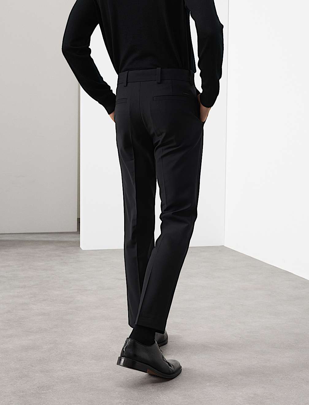 Slim Fit Wool Blend Performance Trousers