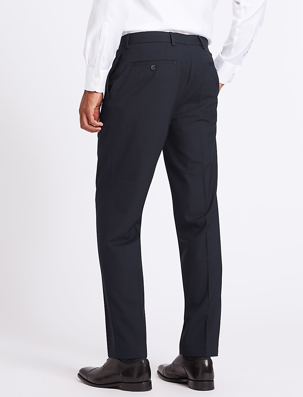 Tailored Fit Flat Front Trousers