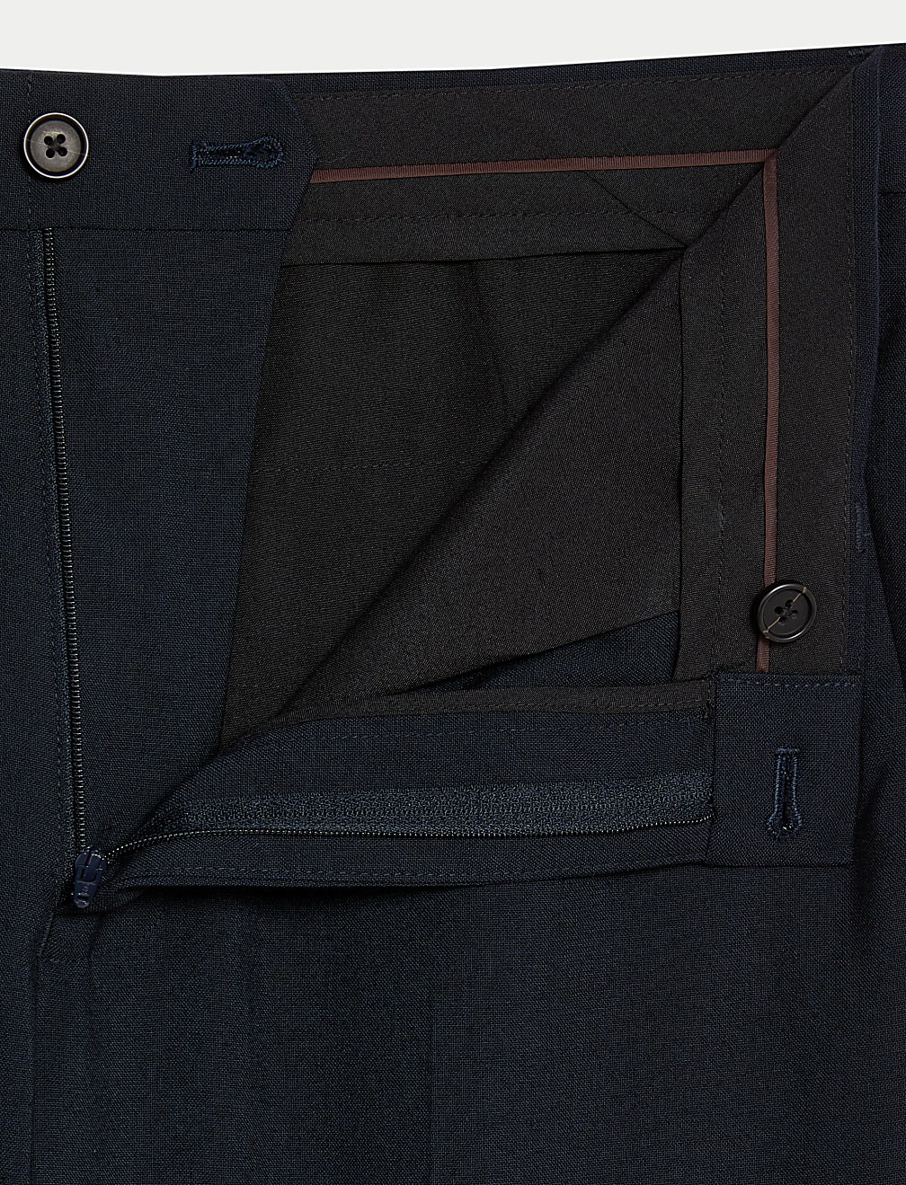Slim Fit Flat Front Stretch Trousers