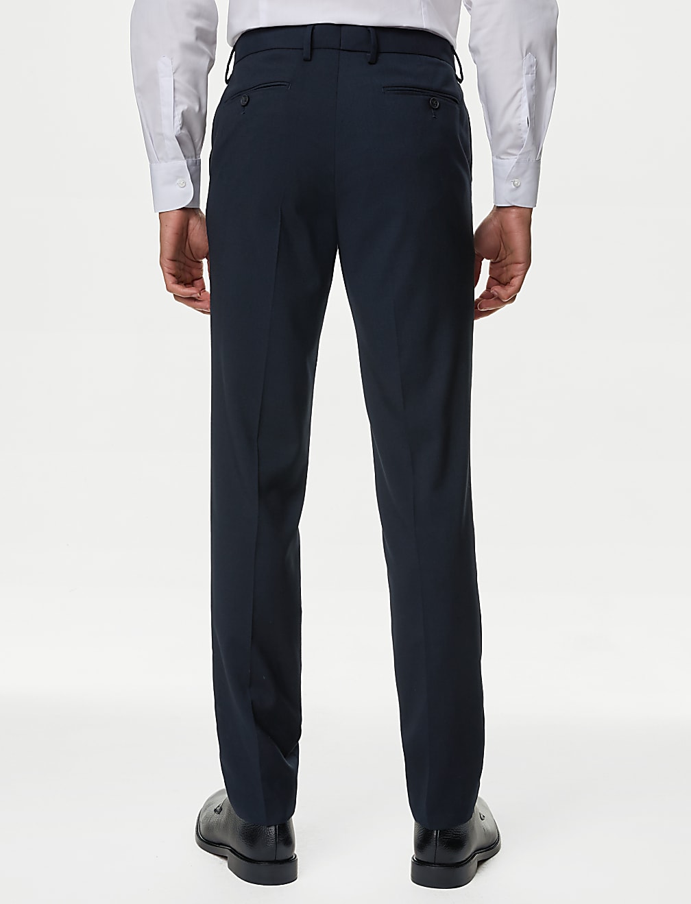 Slim Fit Flat Front Stretch Trousers