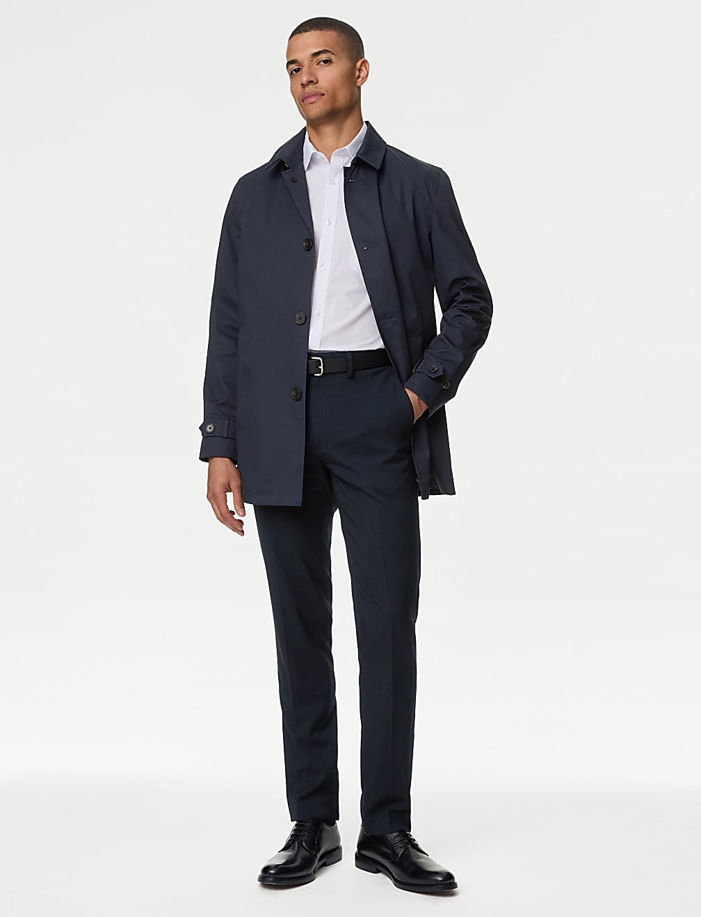 Slim Fit Flat Front Stretch Trousers