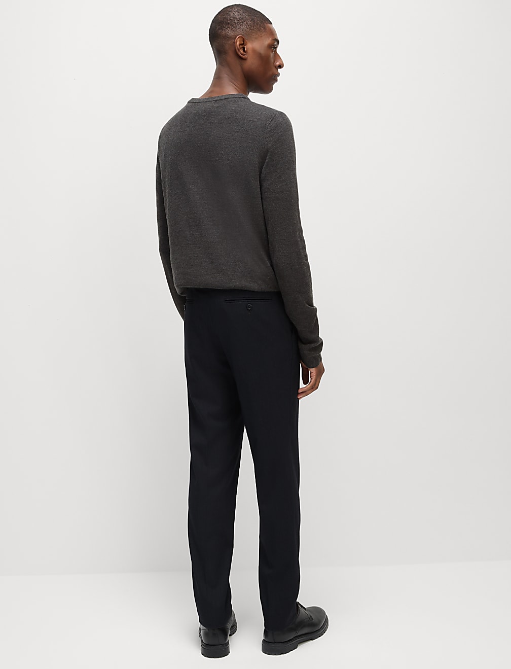 Slim Fit Flat Front Stretch Trousers