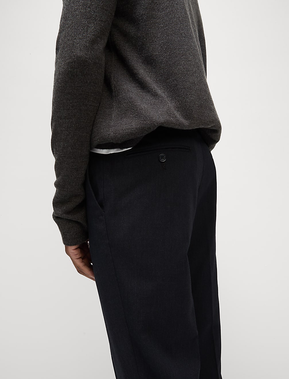 Slim Fit Flat Front Stretch Trousers