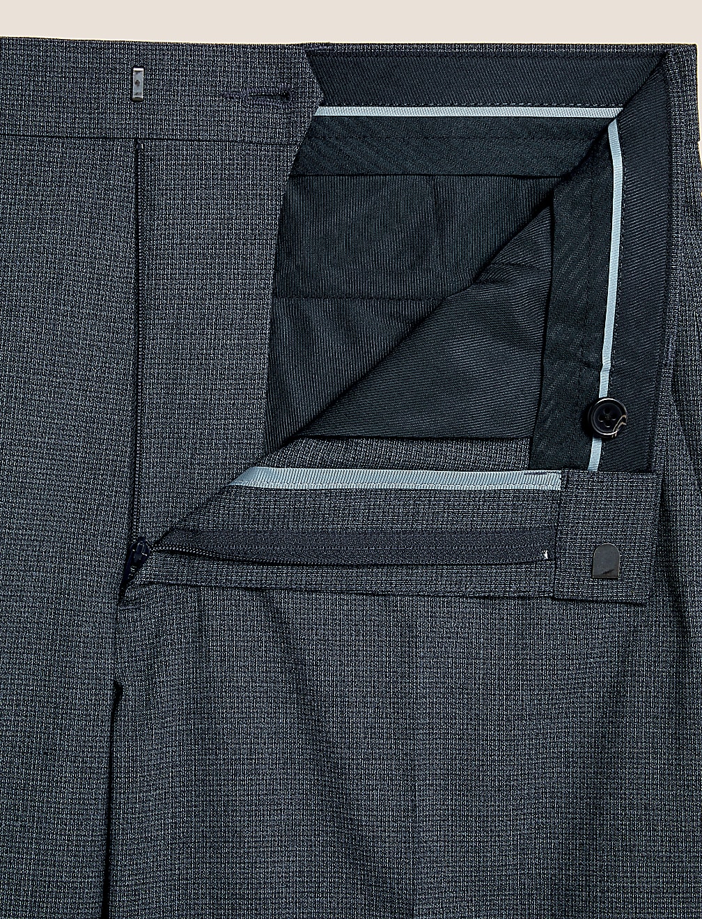 Regular Fit Texture Stretch Trousers