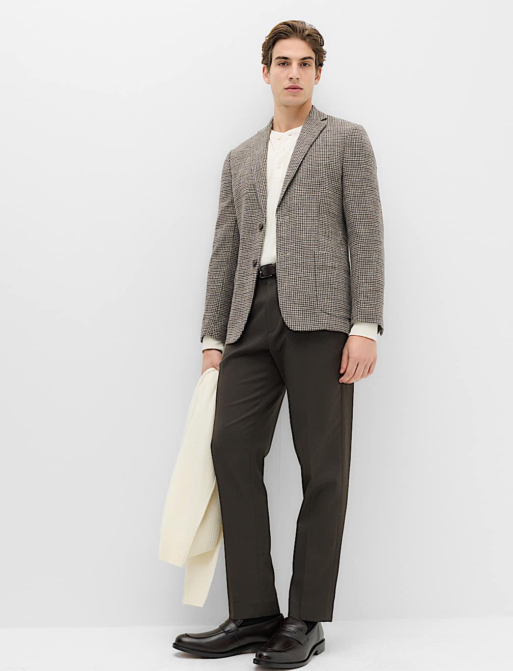 Regular Fit Cotton Blend Check Blazer