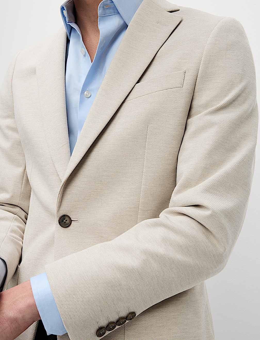 Tailored Fit Jersey Textured Blazer