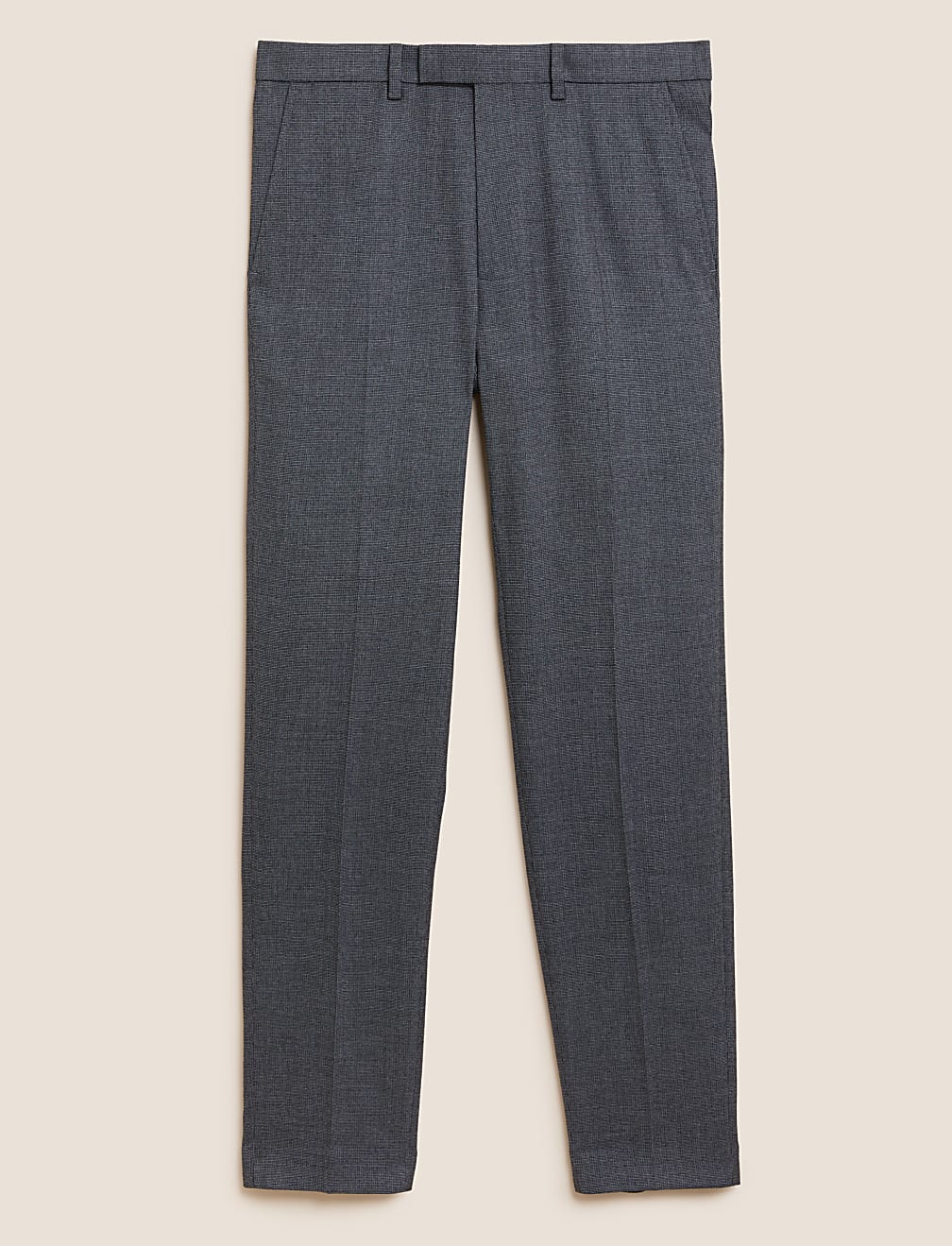 Tailored Fit Textured Stretch Trousers
