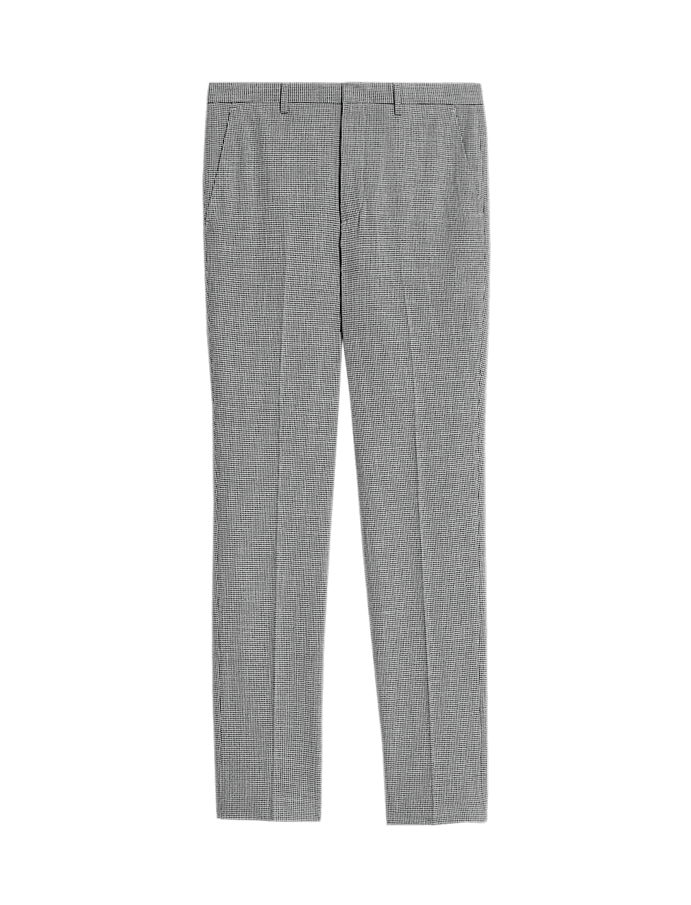 Tailored Fit Puppytooth Flat Front Trousers