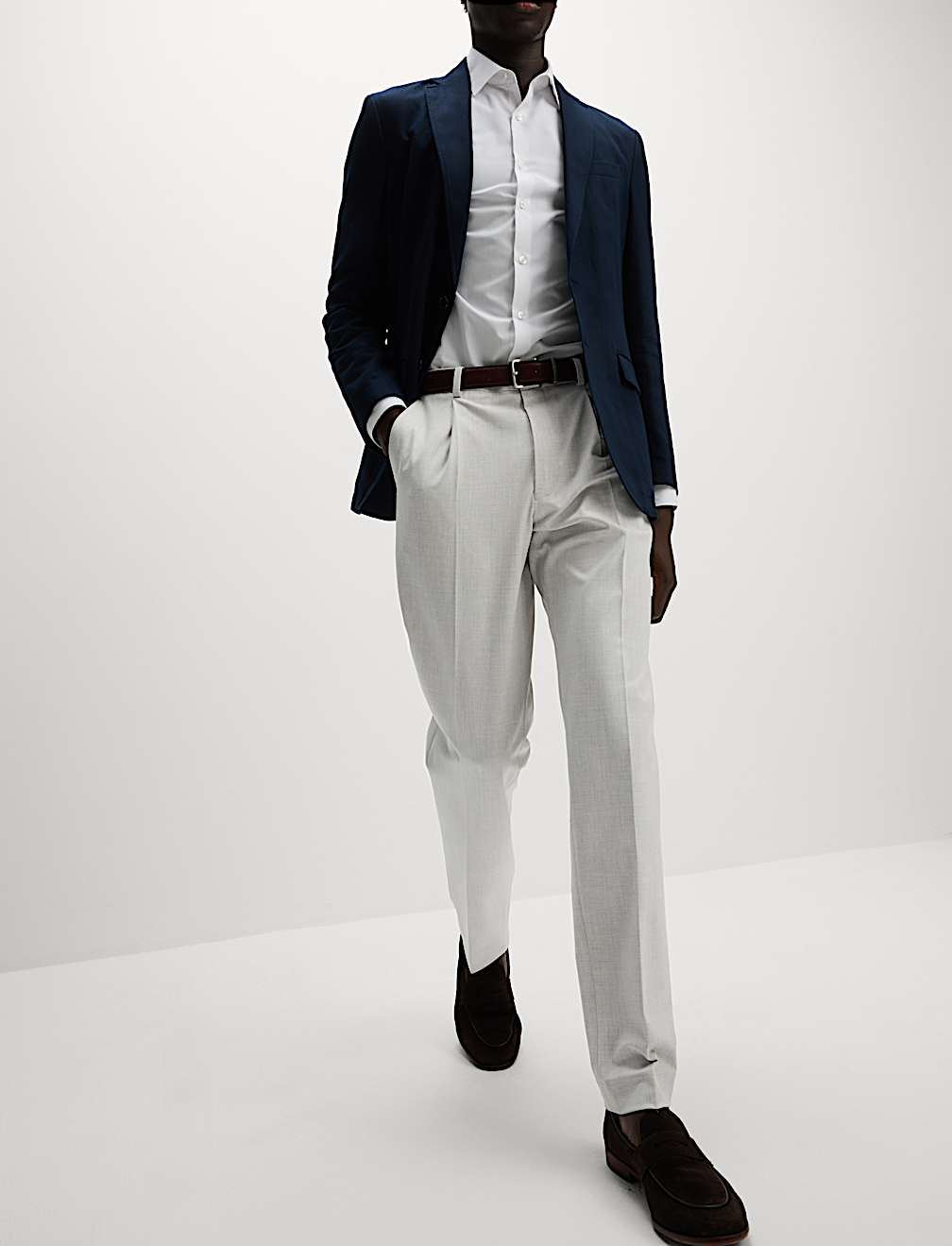 Tailored Fit Single Pleat Smart Trousers