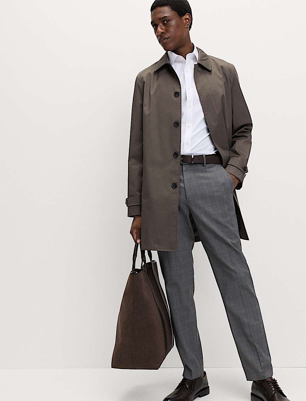 Tailored Fit Check Suit Trousers