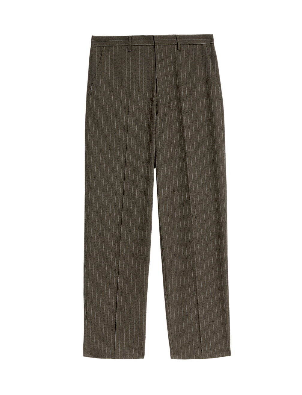 Relaxed Fit Pinstripe Flat Front Trousers