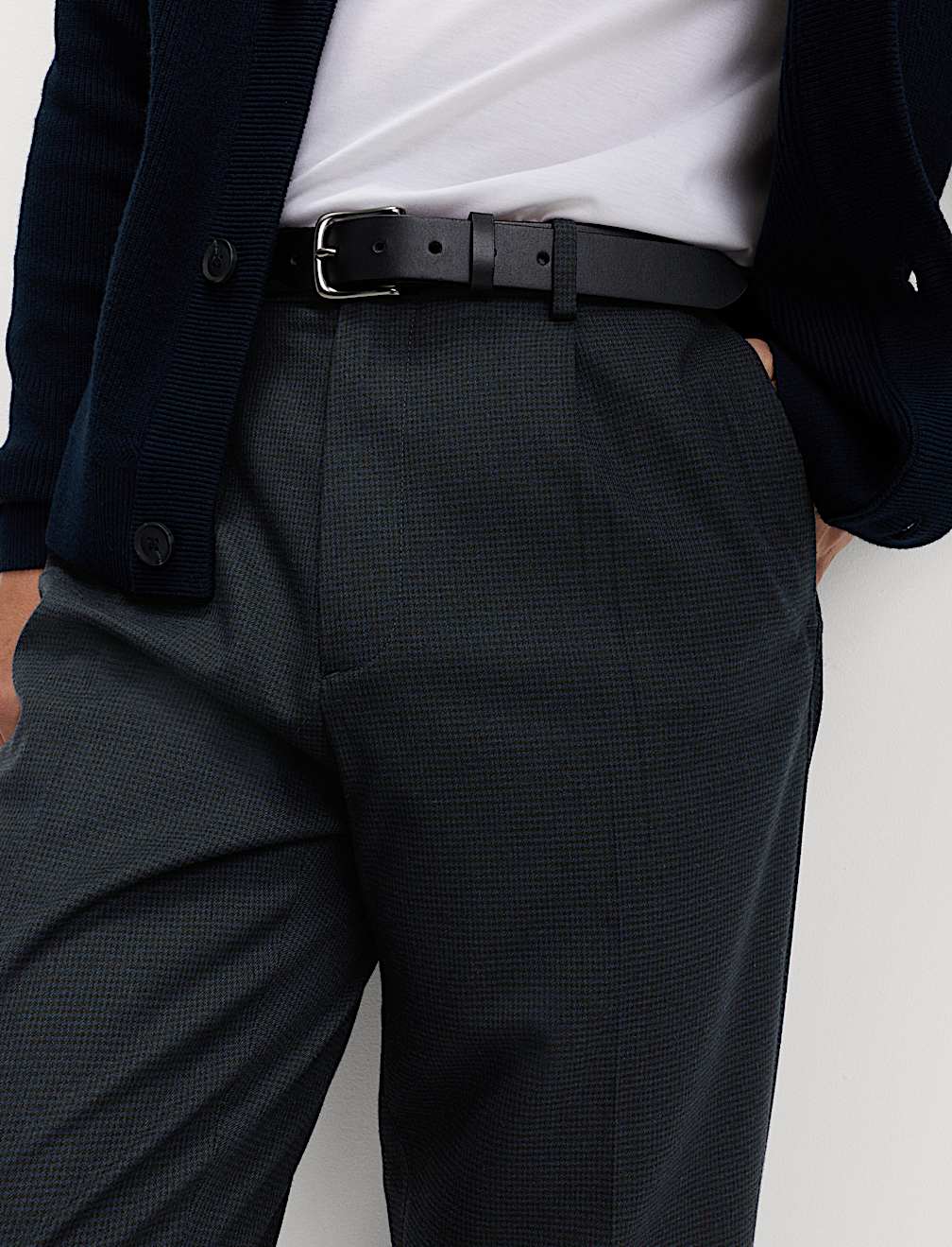 Tailored Fit Warm Handle Puppytooth Trousers