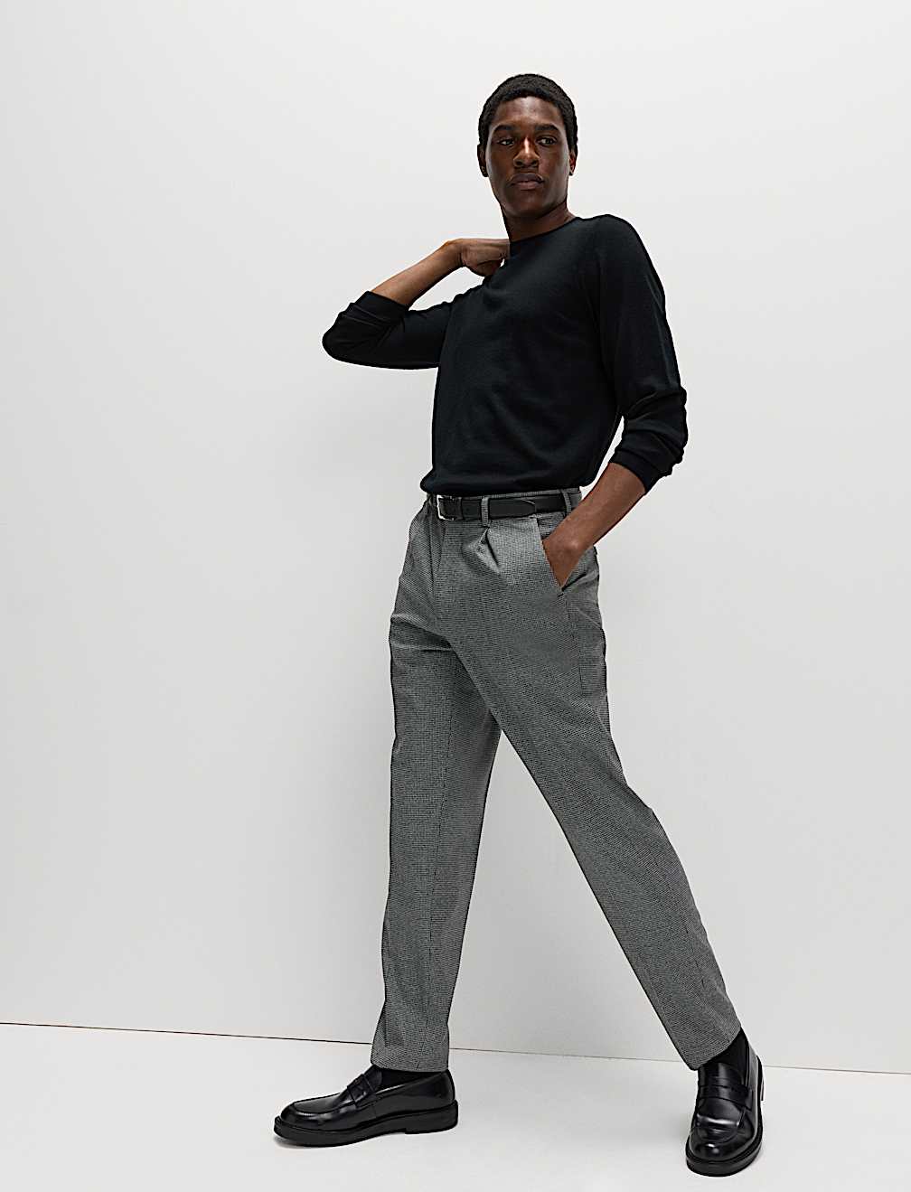 Tailored Fit Warm Handle Puppytooth Trousers