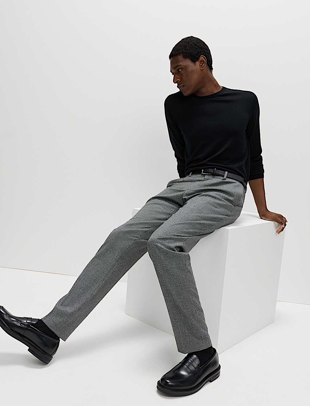 Tailored Fit Warm Handle Puppytooth Trousers