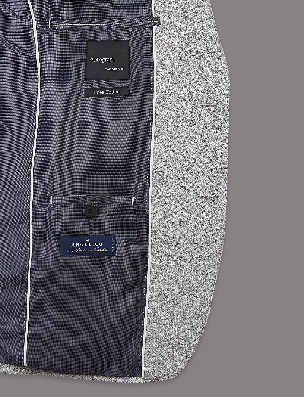 Linen Rich Tailored Fit Textured Jacket