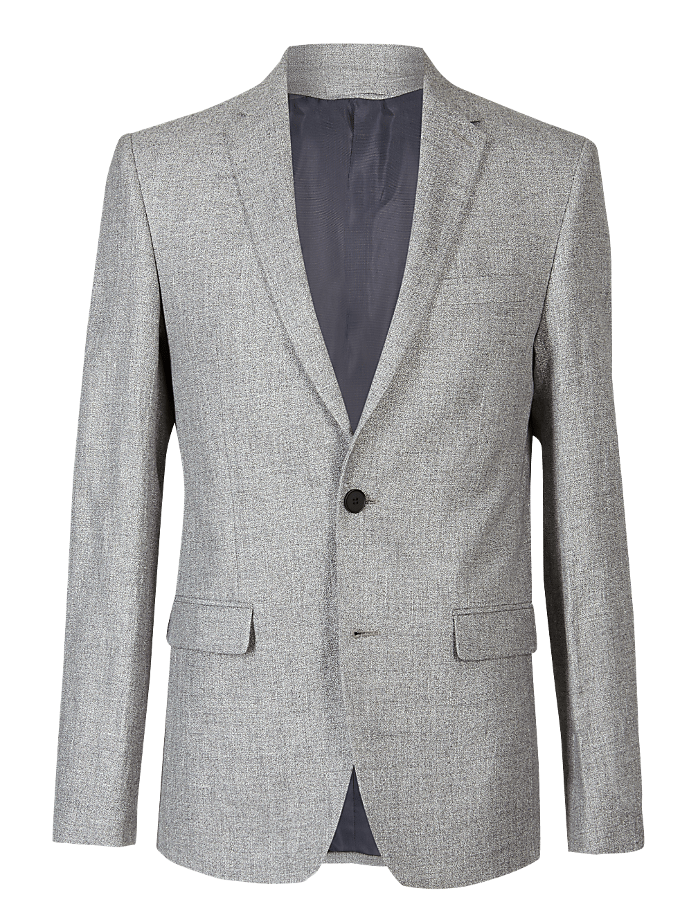 Linen Rich Tailored Fit Textured Jacket