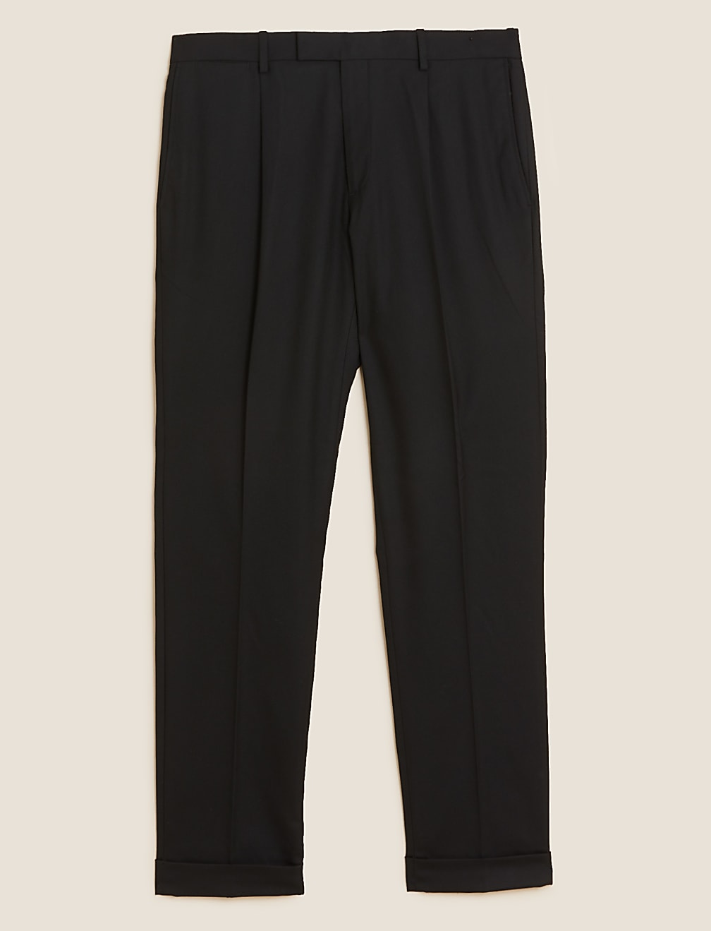 Tailored Fit Flat Front Stretch Trousers