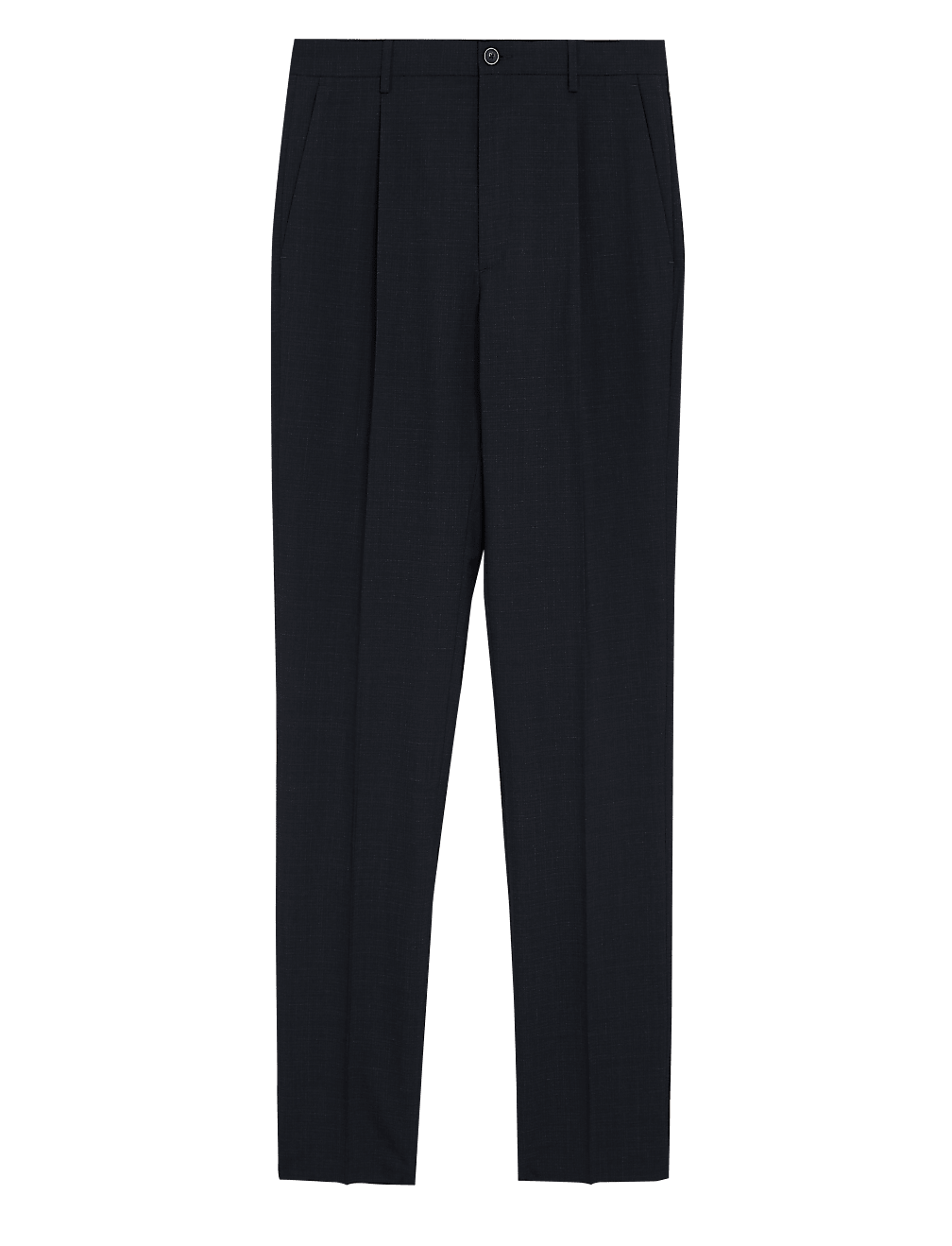 Regular Fit Wool Flat Front Trousers