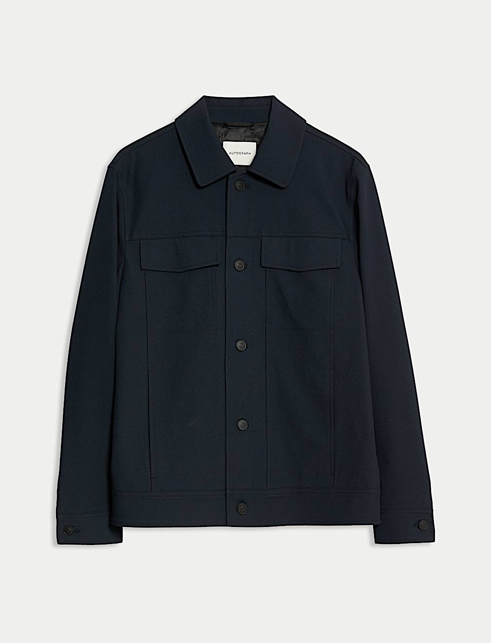 Textured Technical Twill Trucker Jacket