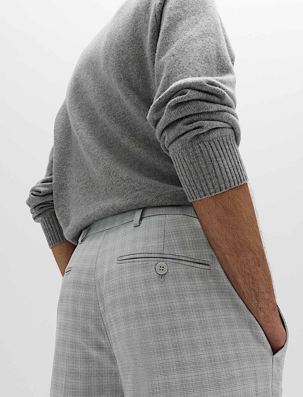 Tailored Fit Checked Trousers
