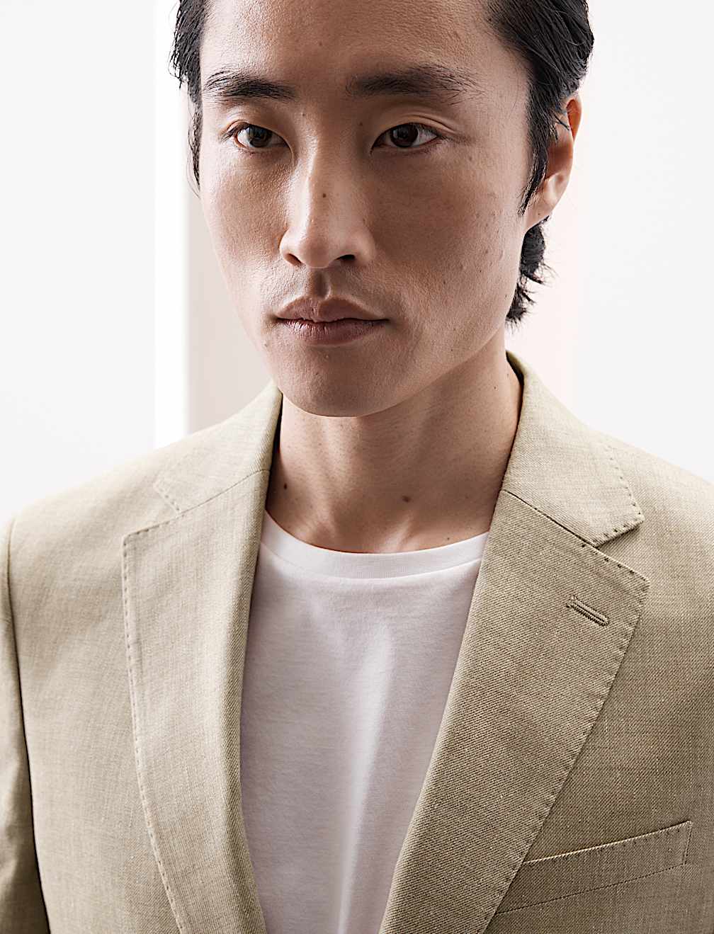 Tailored Fit Italian Linen Blend Twill Blazer