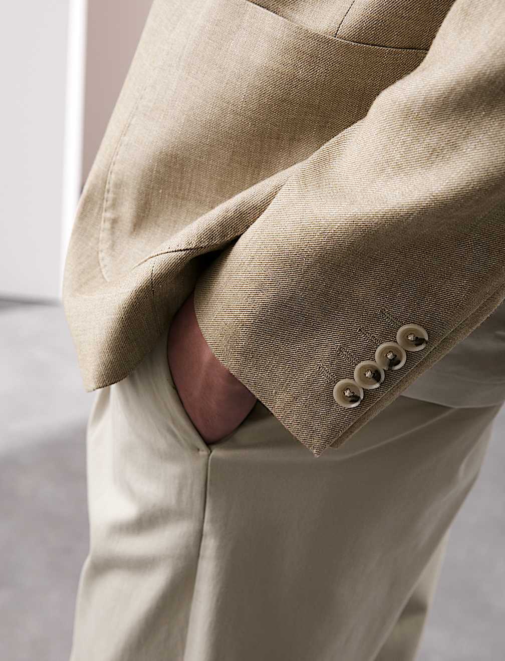 Tailored Fit Italian Linen Blend Twill Blazer