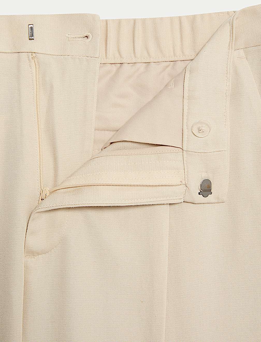 Regular Fit Lyocell Blend Single Pleat Trousers
