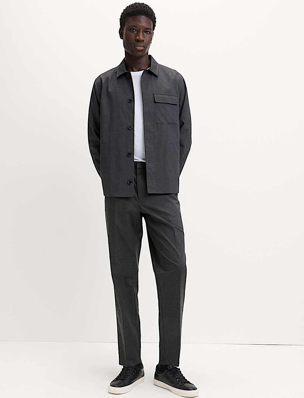 Cotton Blend Smart Elasticated Waist Trousers