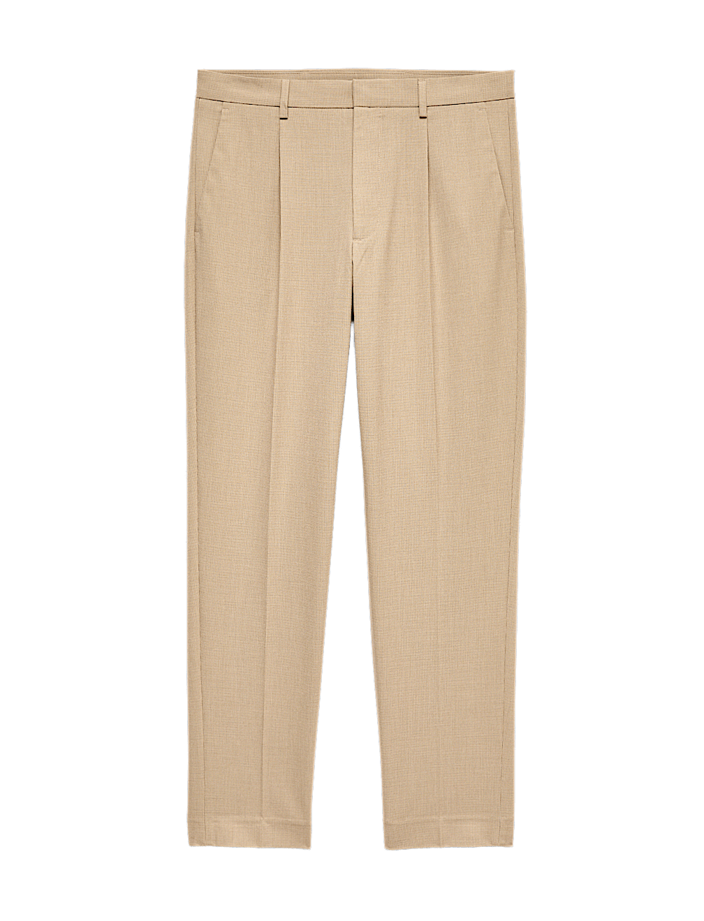 Tailored Fit Flat Front Puppytooth Trousers
