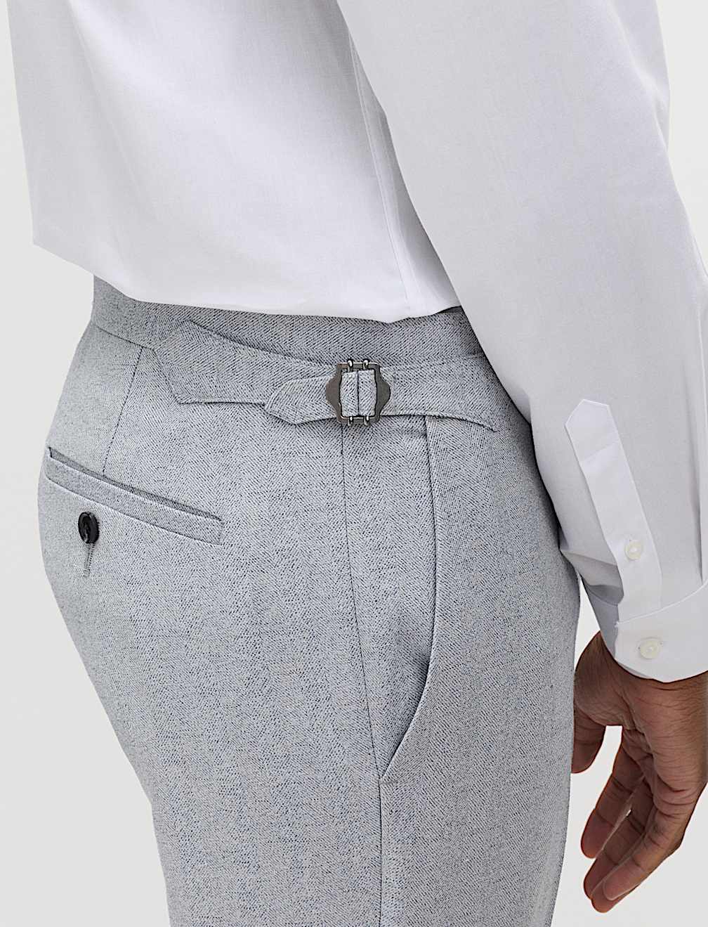 Tailored Fit Herringbone Trousers