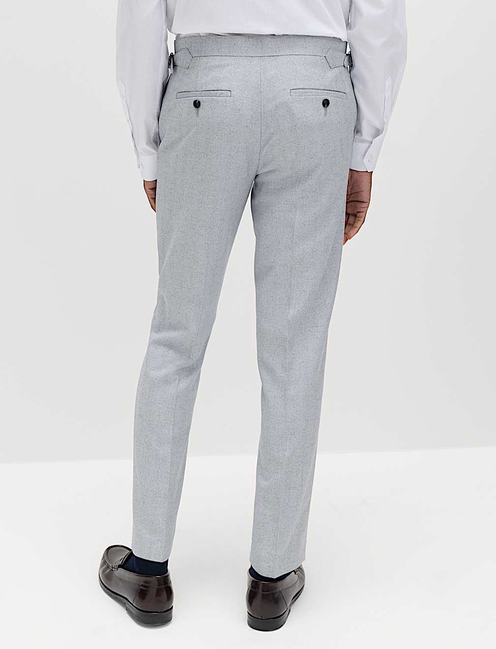 Tailored Fit Herringbone Trousers