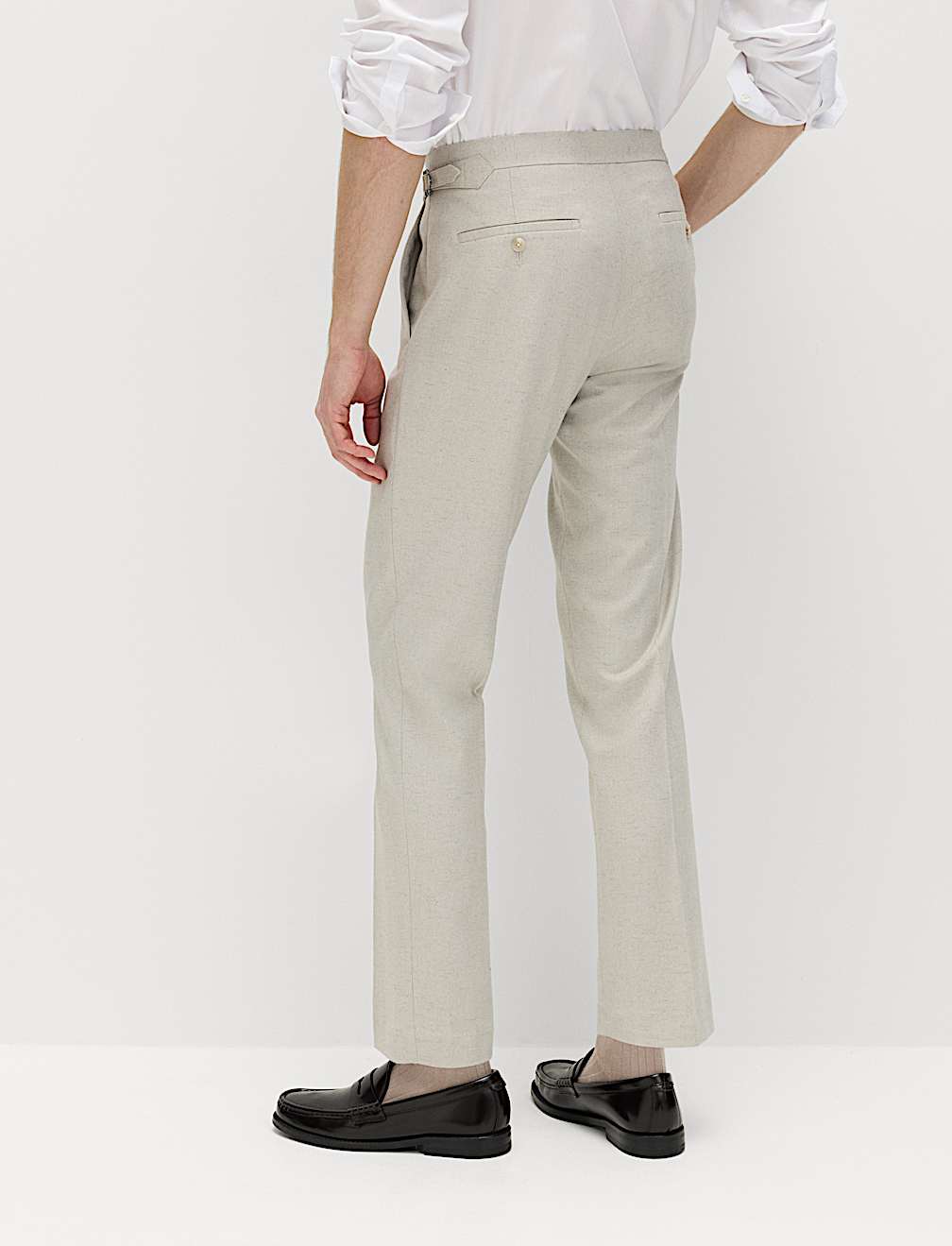 Tailored Fit Herringbone Trousers