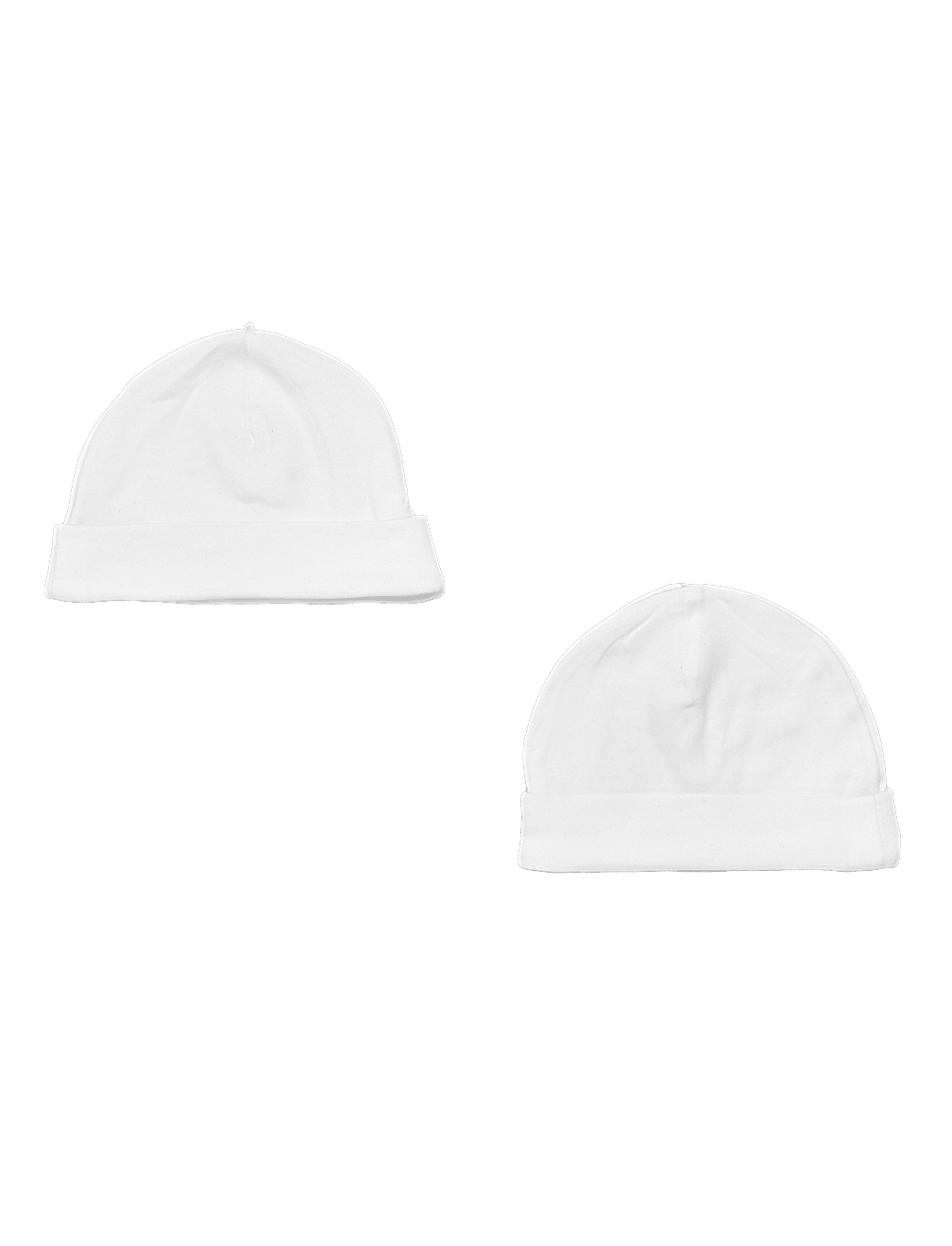 2pk Pure Cotton Hats (0-12 Mths)